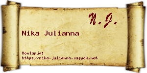 Nika Julianna névjegykártya