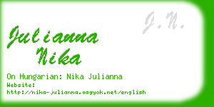 julianna nika business card